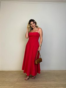 Vestido Alcinha Midi Sarah Vermelho