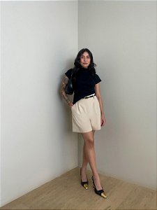 Short Alfaiataria Dalila Bege