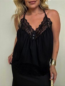 Regata Renda Ester Preta