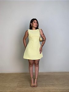 Vestido Curto Alfaiataria Marcela Amarelo