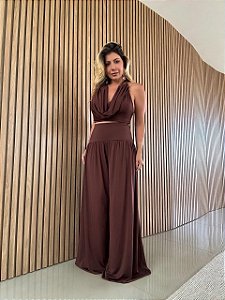 Conjunto Pantalona Marcela Marrom