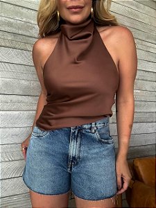 Blusa Gola Alta Ester Marrom