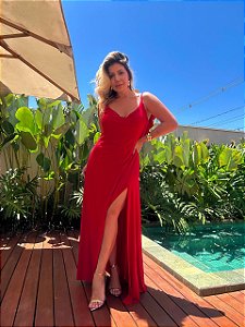 Vestido Longo Trancoso Vermelho