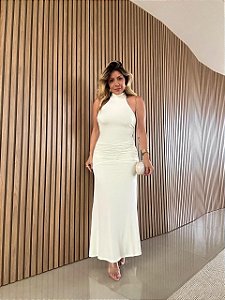 Vestido Midi Cava Entrada Branco