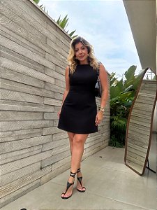 Vestido Curto Alfaiataria Marcela Preto