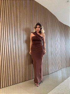 Vestido Longo Búzios Marrom