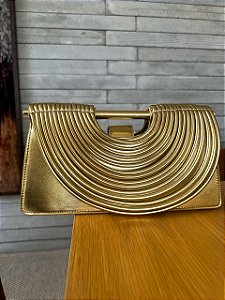 Bolsa Clutch Grande Dourada
