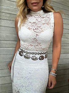 Cinto Corrente Elo Vazado Prata