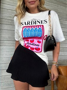 T-shirt Sardines (Estampa Rosa) Off White