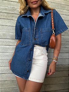 Camisa Junia Jeans Escura