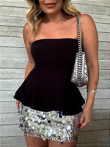 Blusa Peplum Vitória Preta