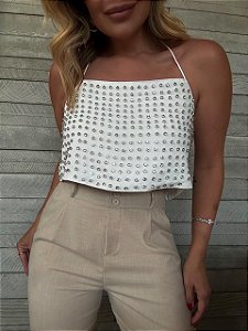 Cropped Branco Cravejado Jurerê