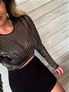 Cropped Noronha Bordado Prata