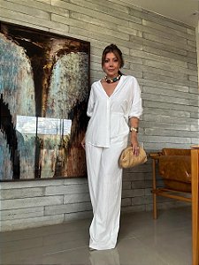 Calça Pantalona Ilhéus Off White