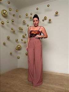 Calça Pantalona Noronha Marrom Claro