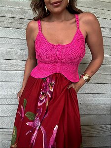 Cropped Borboleta Carneiros Rosa