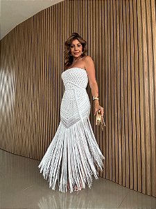 Vestido Midi Crochê Ilhéus Branco