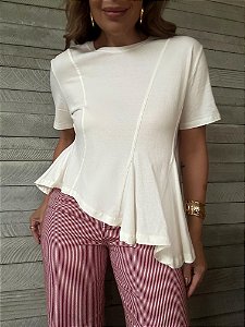 T-shirt Recortes Assimétricos Off White Farm