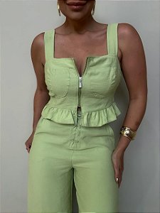 Cropped Babado Búzios Verde