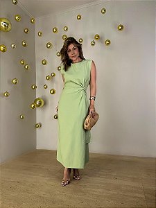 Vestido Midi Alfaiataria Marcela Verde