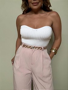 Cropped Tricot Modal Preá Branco