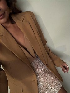 Maxi Blazer Alfaiataria Francesca Camel
