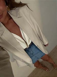 Maxi Blazer Alfaiataria Francesca Bege