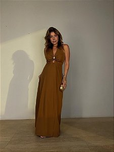 Vestido Midi Serena Caramelo
