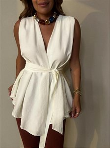 Blusa Transpassada Fiorella Off White