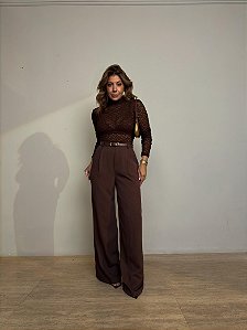 Calça Pantalona Ilhéus Marrom