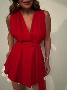 Blusa Transpassada Fiorella Vermelha