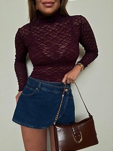 Blusa Renda Leonor Roxo Uva