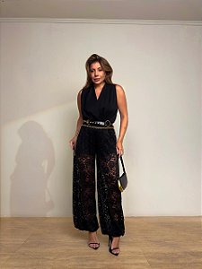 Calça Renda Chloé Preta