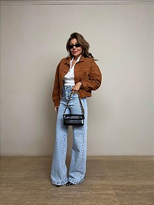 Jaqueta Sarja Trucker Stoned Marrom Animale Jeans