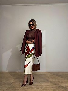 Saia Midi Reta Maxi Estrelicia Farm