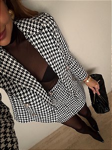 Blazer Tweed Beatrice Preto e Branco