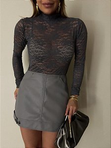 Blusa Renda Leonor Chumbo