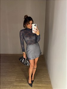 Saia Curta Courino Colcci Cinza