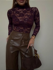 Blusa Renda Francesca Roxo Uva