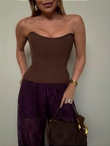 Corselet Alfaiataria Leonor Marrom
