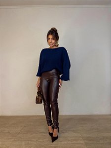 Calça Courino Romina Marrom