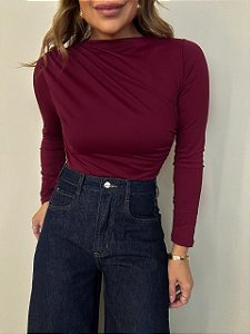 Body Drapeado Costanza Vermelho Bordô