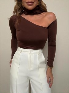 Blusa Gola Alta Ravena Marrom