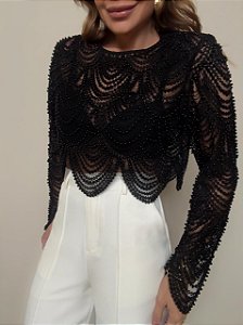 Blusa Bordada Leonora Preta