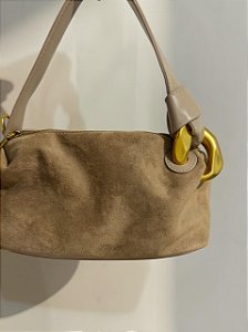 Bolsa Courino Camurça Bege