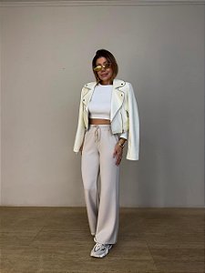 Calça Moletinho Dora Bege Claro