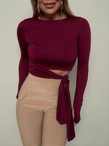 Cropped Amarração Venettia Vermelho Bordô