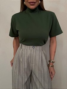 Blusa Gola Alta Manguinha Verde