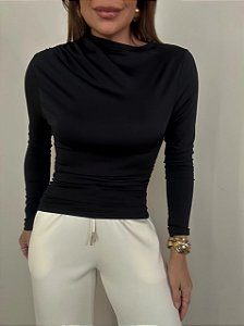 Blusa Drapeada Fiorenza Preta