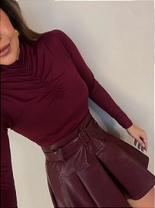 Body Franzido Delphine Vermelho Bordô